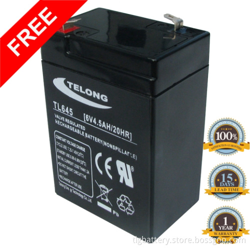 6V4.5ah Rechargeable SLA Battery Mf Battery Sealed Lead Acid Battery for Lighting